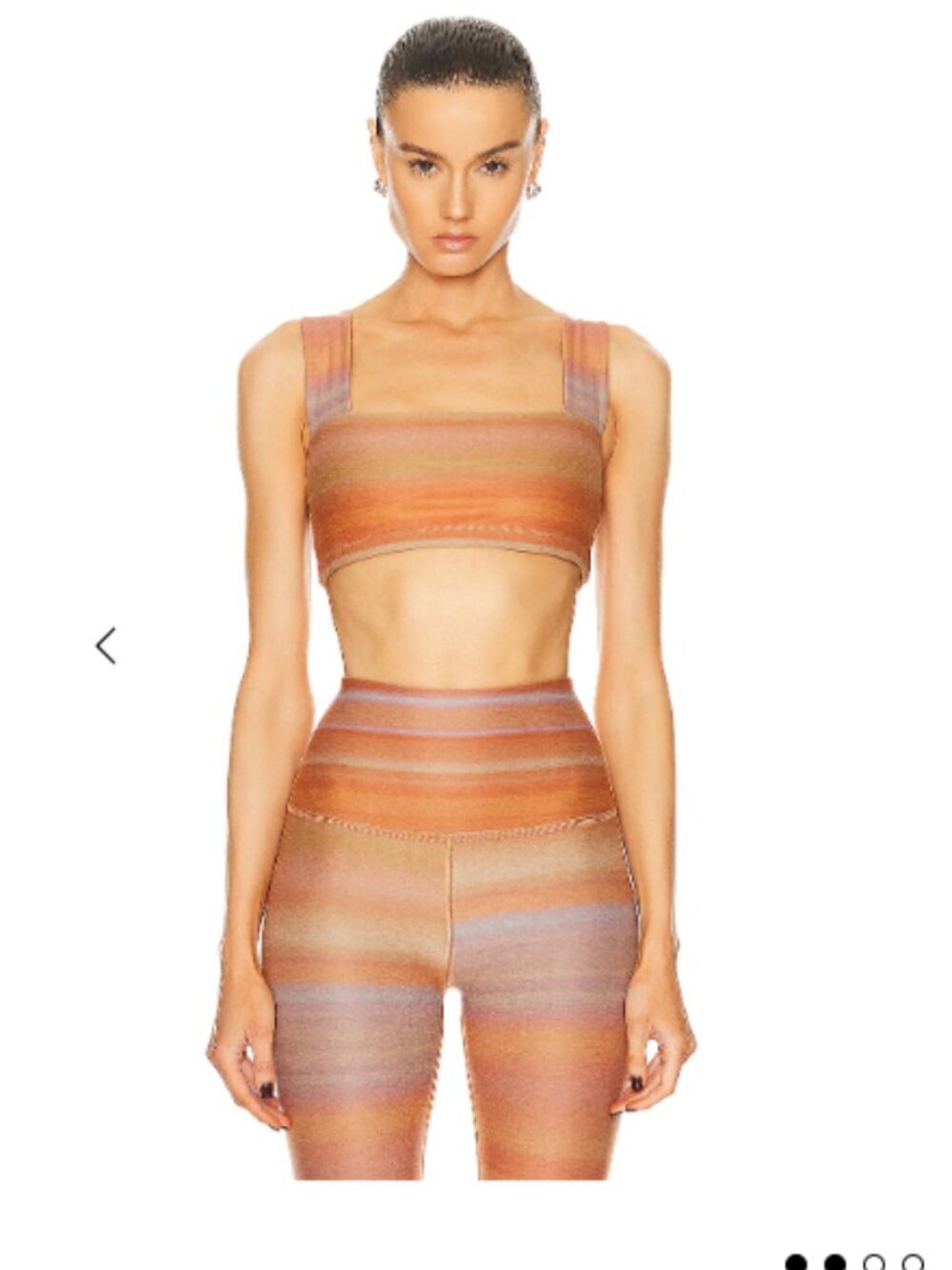 Beyond Yoga Soft Mark Squared Striped Sunset Sports Bra Size M athleisure chic